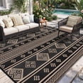 thumbnail image 3 of 5'x8' Outdoor Rugs, Yamaziot Waterproof Plastic Patio Rug, Reversible Outdoor Mats for RV Camping Picnic Garden Backyard Balcony Porch Beach, Black, 3 of 8
