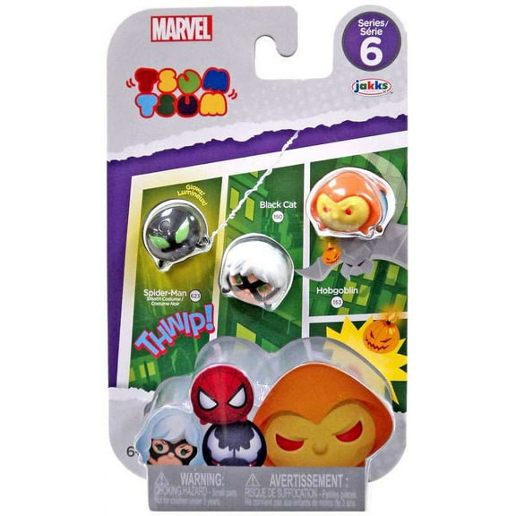 Marvel Tsum Tsum Series 6 Spider-Man, Black Cat & Hobgoblin Minifigure 3-Pack