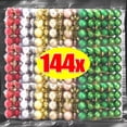thumbnail image 2 of Juego de 144/24 bolas de colores para Navidad, bolas galvanizadas, adornos colgantes para árbol de Navidad, regalo de fiesta de Año Nuevo, venta al por mayor, 2 of 5