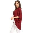 thumbnail image 3 of Women's Solid Casual Chiffon loose Kimono Sleeve Open Front Cardigan Capes, 3 of 4