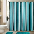 thumbnail image 5 of 4-piece Set of Brown Beige Striped Waterproof Shower Curtain Set Standard Modern Gradient Stripes Abstract Art, 5 of 6