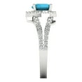 thumbnail image 3 of Clara Pucci 14K White Gold 1.49ct Turquoise Halo Ring for Women, 3 of 8