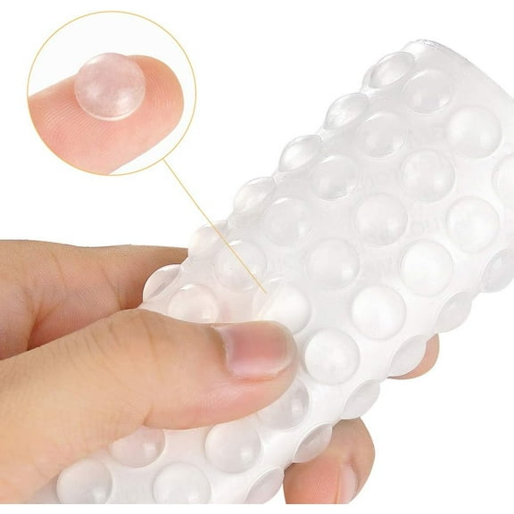 ZHUYING 400PCS Cabinet Bumpers Clear Rubber Bumpers Self Adhesive, Soft Close Cabinet Door Bumper Dots, Sound Dampening Cupboard Door Bumpers Pads for Kitchen Drawers, Picture Frames