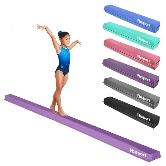 Purple 3m/10ft Balance Beam, Folding Sectional Gymnastics PU Leather