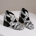 thumbnail image 2 of SACFOF Stylish Peep Toe Block Chunky Heel Sandals Women d’Orsay Hollow-Out Heeled Booties Party Dating Shopping Vacation, 2 of 6