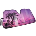 thumbnail image 2 of BDK Pink Sunset Sunshade, Sailor\'s Delight at Night, Folding Accordion Windshield Visor, 2 of 9