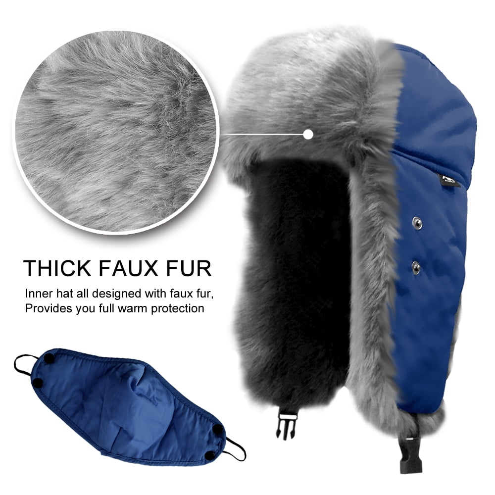 Rabbit Ears Hood Warmer Anti-fog Balaclava Fleece Ski Face Covering Cold Weather 
