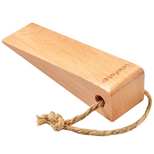 Security Large Soild Wood Door Stopper, NonSlip Door Stops with