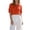 Orange, variant on Cotton Linen Crew Neck Tie Front Puff Sleeve T Shirt Casual Loose Breathable Short Sleeve Tops