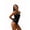 Black, variant on Women's Black White Color Block Bow Detail Retro One Piece Swimsuit