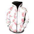thumbnail image 1 of Sudadera con capucha y cremallera para hombre, diseño de flores de magnolia, unisex, informal, estilo Harajuku, divertida, de manga larga, gran oferta 2024, estilo hip hop, de gran tamaño, con estampa, 1 of 6