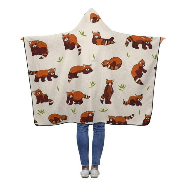 ASHLEIGH Cute Red Panda Throw Hooded Blanket 50x60 inches Kids Girls ...