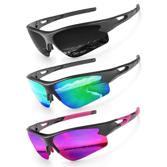 KALIYADI Sports Sunglasses for Men,Polarized Sun Glasses Baseball Softball with UV400 Protection