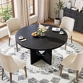 thumbnail image 6 of 47" Round Pedestal Dining Table - Seats 4-6 People, Space-Saving Furniture for Kitchen & Apartment, 6 of 7