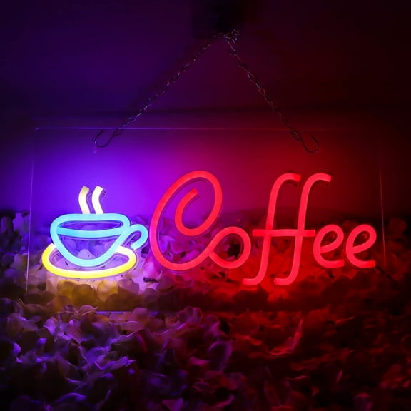 JFLLamp Cafe Neon Sign Red 8.6x16.5 inch,Wall Decor Led Lights for Coffee Bar, Company, Club, Party, Dating Venue Decoration
