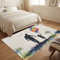 thumbnail image 4 of Area Rugs 3'x5', Father's Day Carpet Runner Indoor Outdoor Rugs Home Decor Aesthetic, Farmhouse Watercolor Trees Balloons Beige Non Slip Mats Washable Accent Rug for Living Room Bedroom, 4 of 6