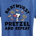 thumbnail image 3 of Peanuts - Bratwurst Pretzel And Repeat Snoopy - Women's Short Sleeve Graphic T-Shirt, 3 of 6