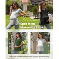thumbnail image 4 of Women's Maternity Tops Shirts Short Sleeve Split Side Pregnancy Clothes, 4 of 6