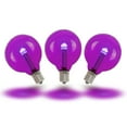 thumbnail image 3 of Novelty Lights Purple Glass G40 Globe Hanging LED String Light Replacement Bulbs E12 Candelabra Base, 3 of 5