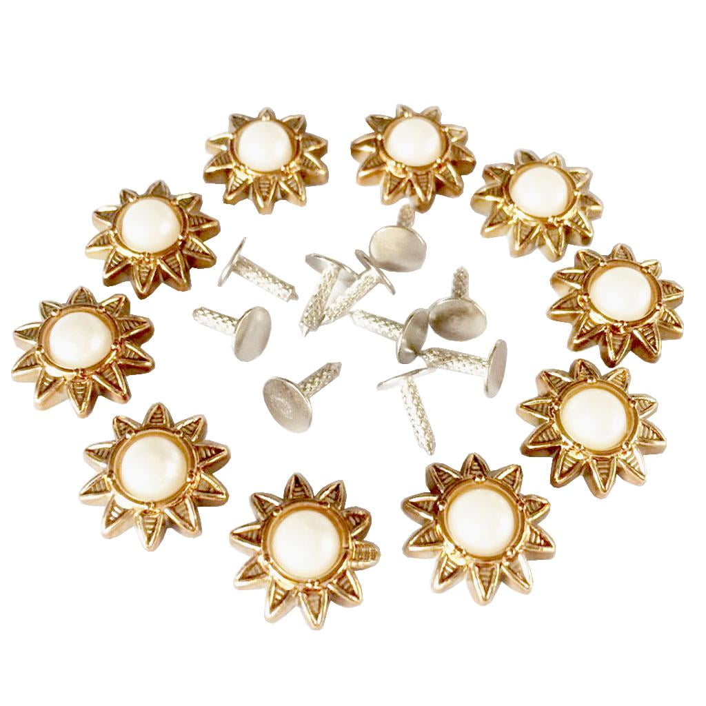 10 Sets Pearl Rivets Stud Rivets for Leather Craft Repair 14 Gold ...