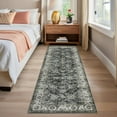 thumbnail image 2 of Garvee 2'x6' Kitchen Runner Rug Vintage Floral Print Rug Non-Slip Bedroom Runners Rug for Hallway Laundry Room, Gray, 2 of 8