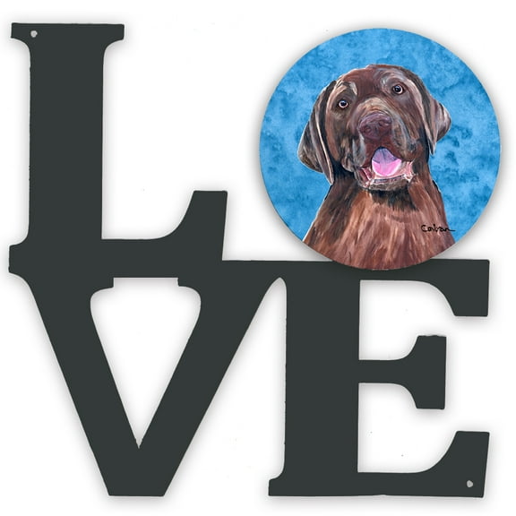 Blue Labrador Metal Wall Artwork LOVE