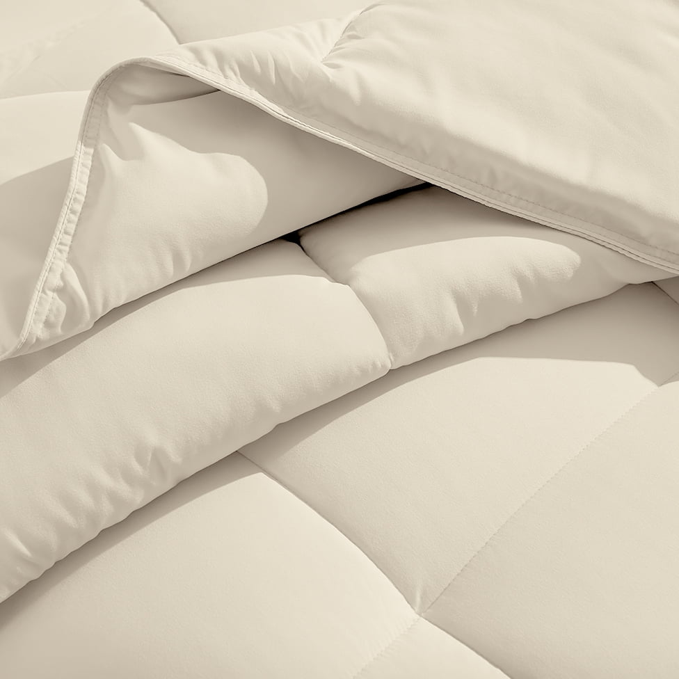 Bare Home Ultra-Soft Goose Down Alternative Comforter Set, Queen, Sand