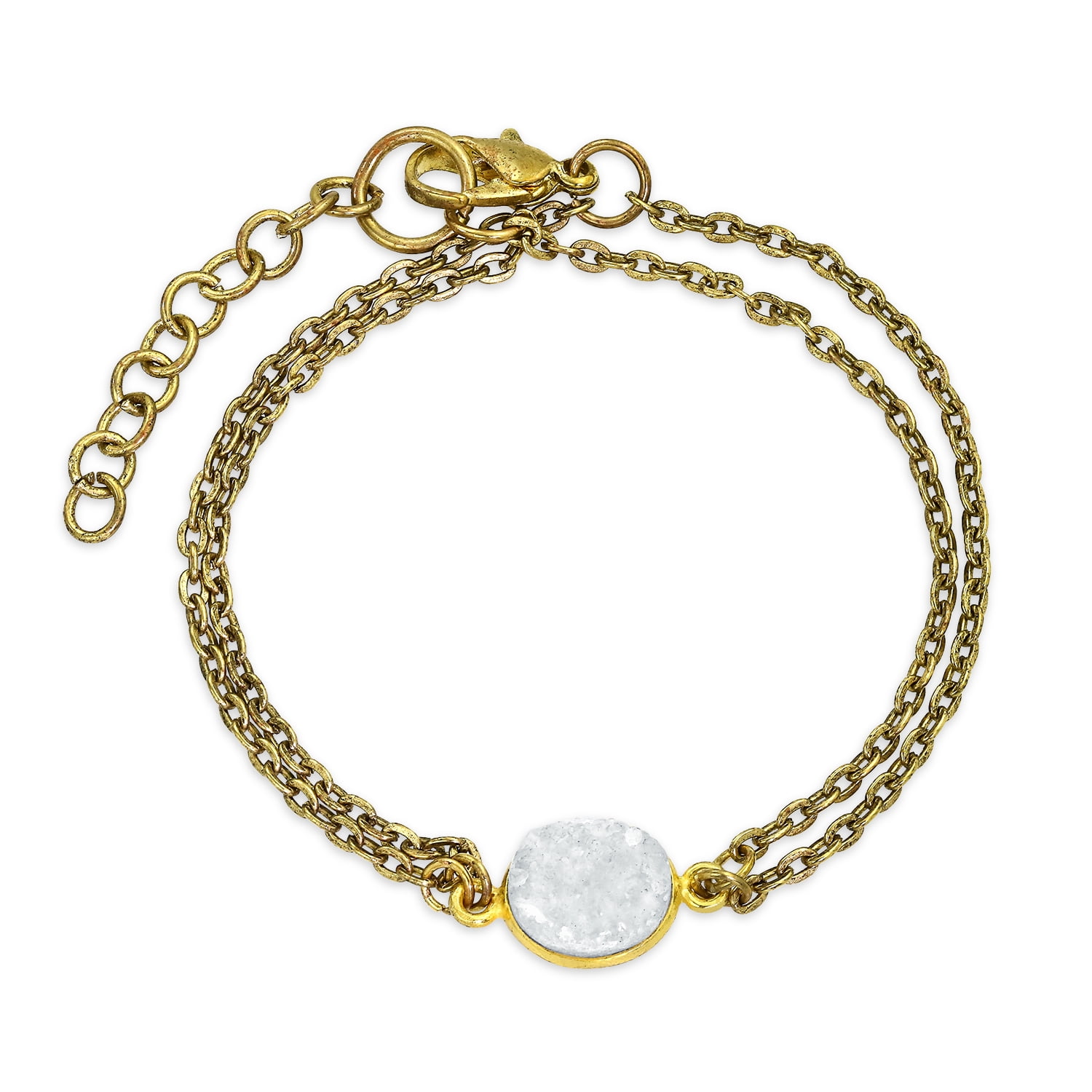 Gifts Under 40 Gold Filled Adjustable Bracelet Druzy Stone Bracelet Tennis Bracelet Diamond Druzy Stone