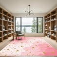 thumbnail image 2 of ODIKA 3'x5' Machine Washable Non-Slip Area Rug, Watercolor Blush Pink High Traffic Rug with Pad, Pink, 1064054, 2 of 8