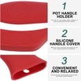 thumbnail image 5 of 2 Pcs Silicone Handle Protectors Pot Holders Griddle Handle Covers Red, 5 of 8