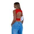 thumbnail image 2 of Womens Summer Tank Tops Sleeveless Crewneck Knit Slim Fitted Side Ruched Casual Basic Shirt Red L, 2 of 9