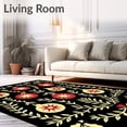 thumbnail image 2 of ODIKA 2'x3' Machine Washable Non-Slip Area Rug, Vintage Christmas Ornament Medley with Starburst Accents High Traffic Rug, Black, 733383, 2 of 7