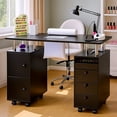 thumbnail image 5 of Advwin Rolling Manicure Table with Dust Collector, LED Lights & Wrist Rest, Beauty Salon Workstation Nail Desk for Nail Tech, Nail Technician Desk for Salon or Home Use, Black, 5 of 10