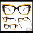 thumbnail image 2 of Womens Oversized Thick Squared Cat Eye Clear Lens Fashion Eyeglasses Blue Orange, 2 of 8