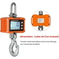thumbnail image 2 of Báscula electrónica de gancho de 1000 kg, pantalla digital LCD retroiluminada, cambio de unidad en kg/lb, retención de datos, tara, cero, transparente, naranja (sin batería), 2 of 5