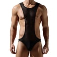 thumbnail image 2 of EOYWHK Mens Jumpsuits Mesh Hollow Out Bandage Sleeveless T-Type Workout Training Swimming Rompers, 2 of 7