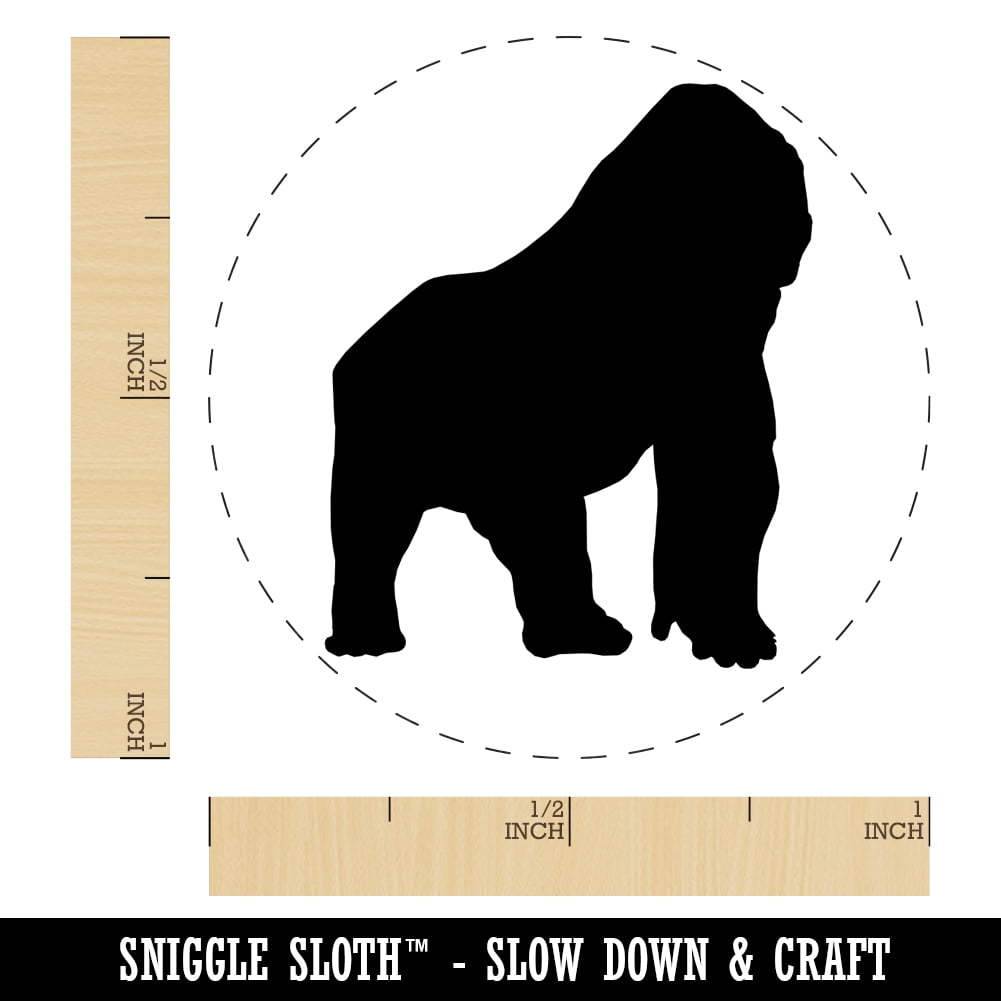 Gorilla Solid Self-Inking Rubber Stamp Ink Stamper - Fuchsia Ink - Medium 1 Inch