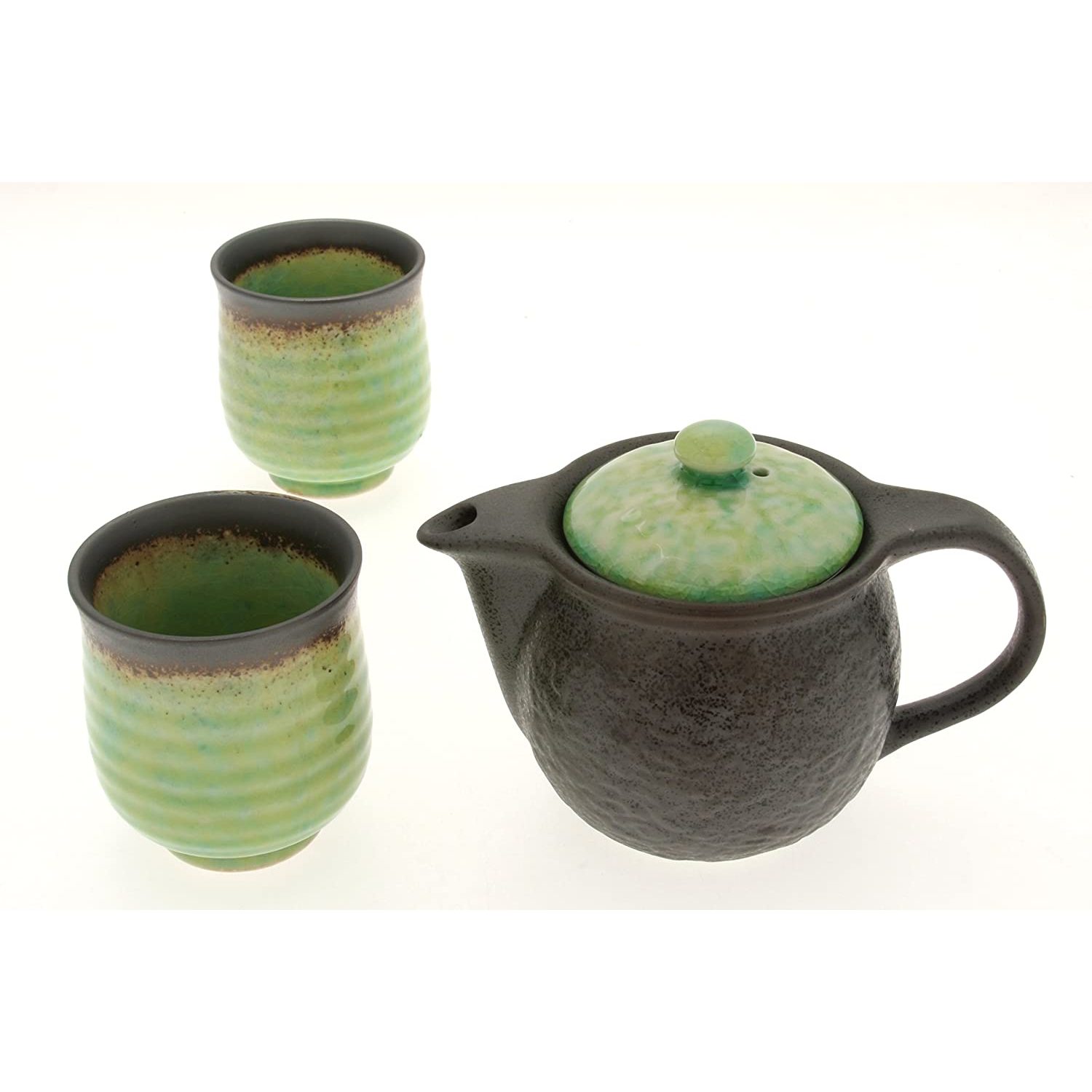 12 Bronze/Jade Tea Set, Includes one teapot, two tea cups, and Gift