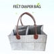 thumbnail image 2 of Bolsa multifuncional para bebés de fieltro grueso con detalles de cuero, ideal para almacenar juguetes, pañales y más. Diseño plegable, gran capacidad y resistencia al desgaste. Disponible en gris, 2 of 5