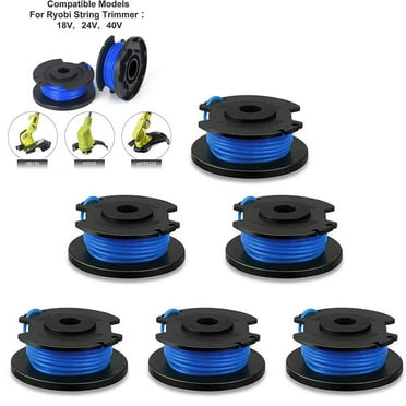 String Trimmer Spool Replacement for Ryobi One Plus AC14RL3A 18V 24V 40V 11ft 0.065" Auto Feed Cordless Weed Eater Spools Line ( 6 Spools )