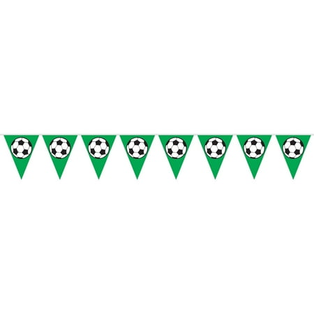 Beistle - Soccer Ball Pennant Banner - 11" x 12' - Pack of 12