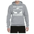 thumbnail image 2 of Wild Bobby, Gone Fishing Back Soon to Go Hunting, Unisex Graphic Hoodie Sweatshirt, Heather Grey, Medium, 2 of 3