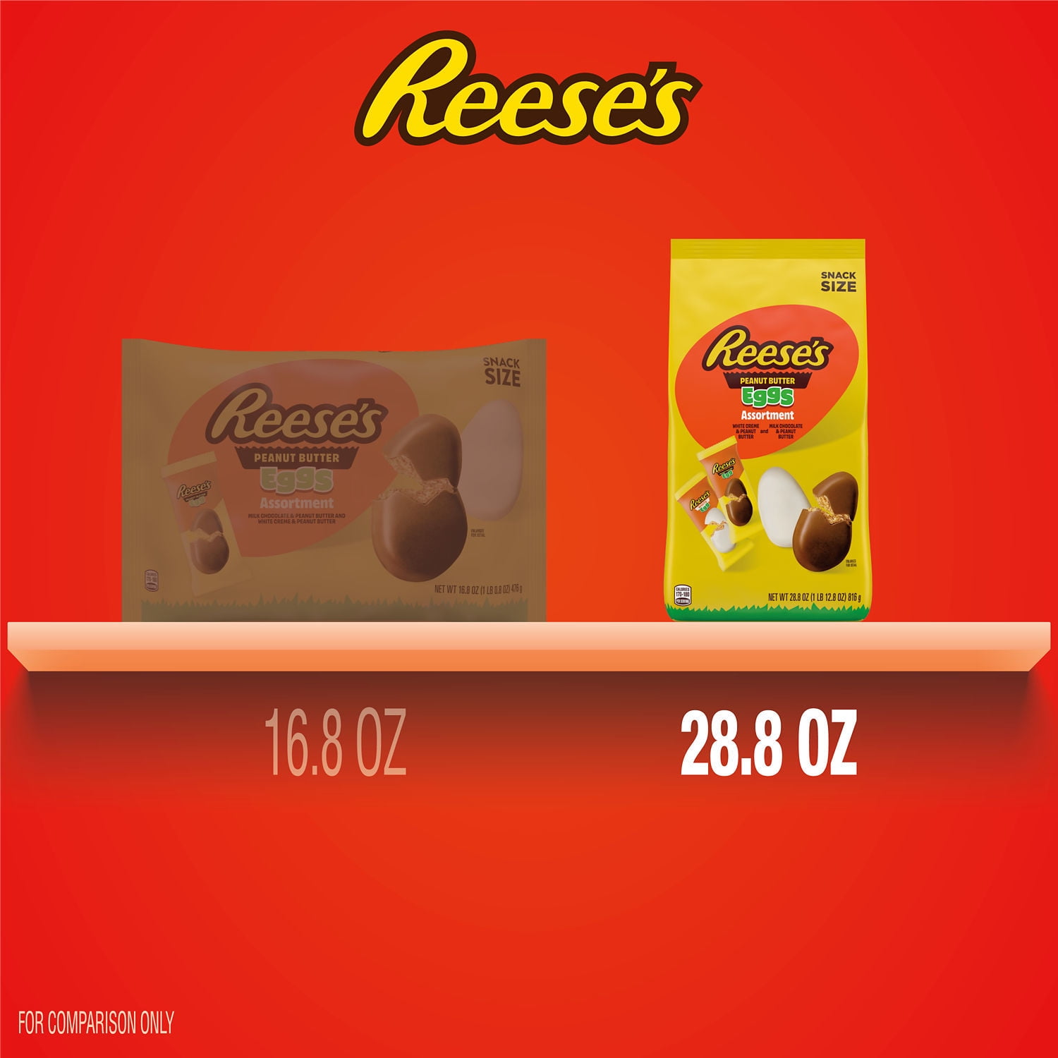 Reese's Assorted Flavored Snack Size Peanut Butter Eggs Easter Candy Basket Stuffers, Bag 28.8 oz