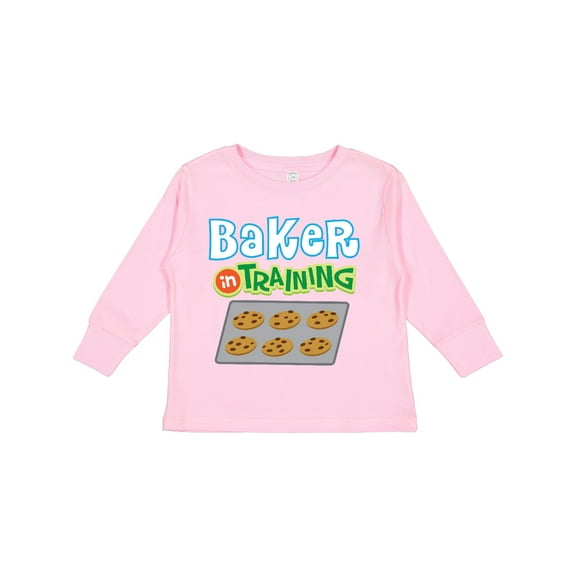 Inktastic Baker in Training Baking Boys or Girls Long Sleeve Toddler T-Shirt