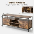 thumbnail image 2 of GVN 58 Inch Industrial TV Stand with Cabinets and Adjustable Shelf for TVs up to 65 Inch-Rustic Brwon, 2 of 10