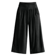 thumbnail image 4 of Women's Wide Leg Pants with Pockets High Waist Loose Sweatpants Casual Lounge Yoga Workout by Yigetop Black L, 4 of 7