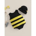 thumbnail image 2 of Newborn Infant Baby Boy Girl Bee Romper Cute Bumblebee Jumpsuit with Hat 2Pcs Halloween Outfits Fall Clothes Set, 2 of 6