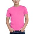 thumbnail image 1 of Pimfylm Chemise Garçon Garçon Décontractée Manches Raglan Hauts à Col Rond et T-Shirts à Manches Courtes de Couleur Unie Rose, Taille pour 5-6 Ans, 1 of 7