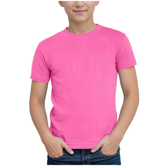 Gubotare Kids Tshirts Boys Boys Shirts Short Sleeve Toddler Kids Girls Boys Short Sleeve Basic T Shirt Casual Summer Tees Shirt Tops Solid Color T Shirts,Pink 5-6 Years