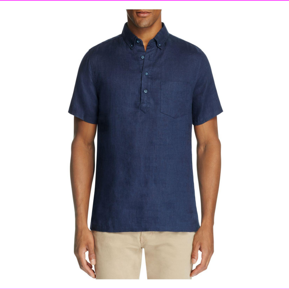 Onia Josh Linen Regular Fit Popover 